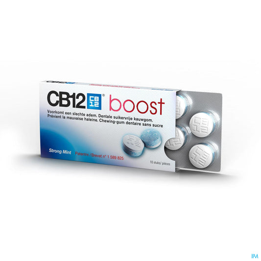 CB12 BOOST STRONG MINT CHEWING GUM A 10