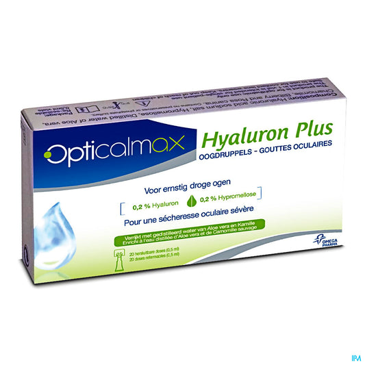 OPTICALMAX HYALUR PLUS GTTS OCUL 20*5 ML