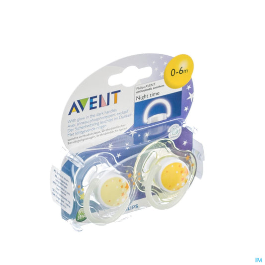 AVENT 2 SUCETTES SILIC NUIT 0-6 MOIS