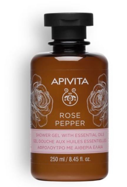 APIVITA GEL DOUCHE AUX HUILES ESSENTIELLES ROSE POIVRE 250 ML