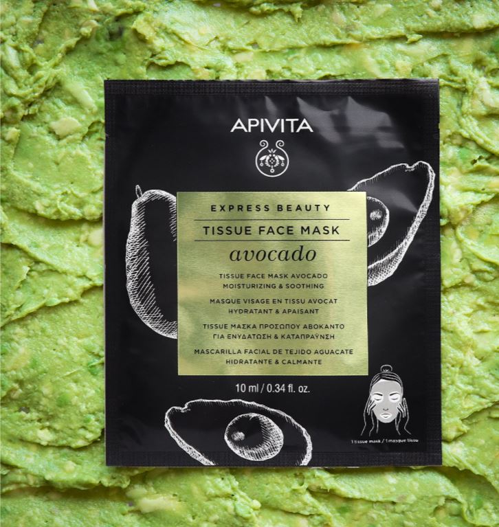 APIVITA EXPRESS BEAUTY MASQUE VISAGE EN TISSU HYDRATANT ET APAISANT A L'AVOCAT