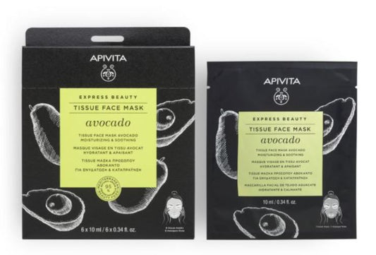 APIVITA EXPRESS BEAUTY MASQUE VISAGE EN TISSU HYDRATANT ET APAISANT A L'AVOCAT