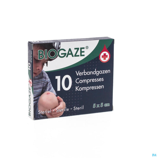 Biogaze Compresse Impregnee 5x 5cm 10