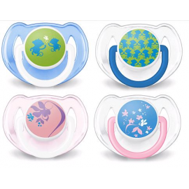 AVENT 2 SUCETTES SILIC SINGE/FLEUR 0-6M