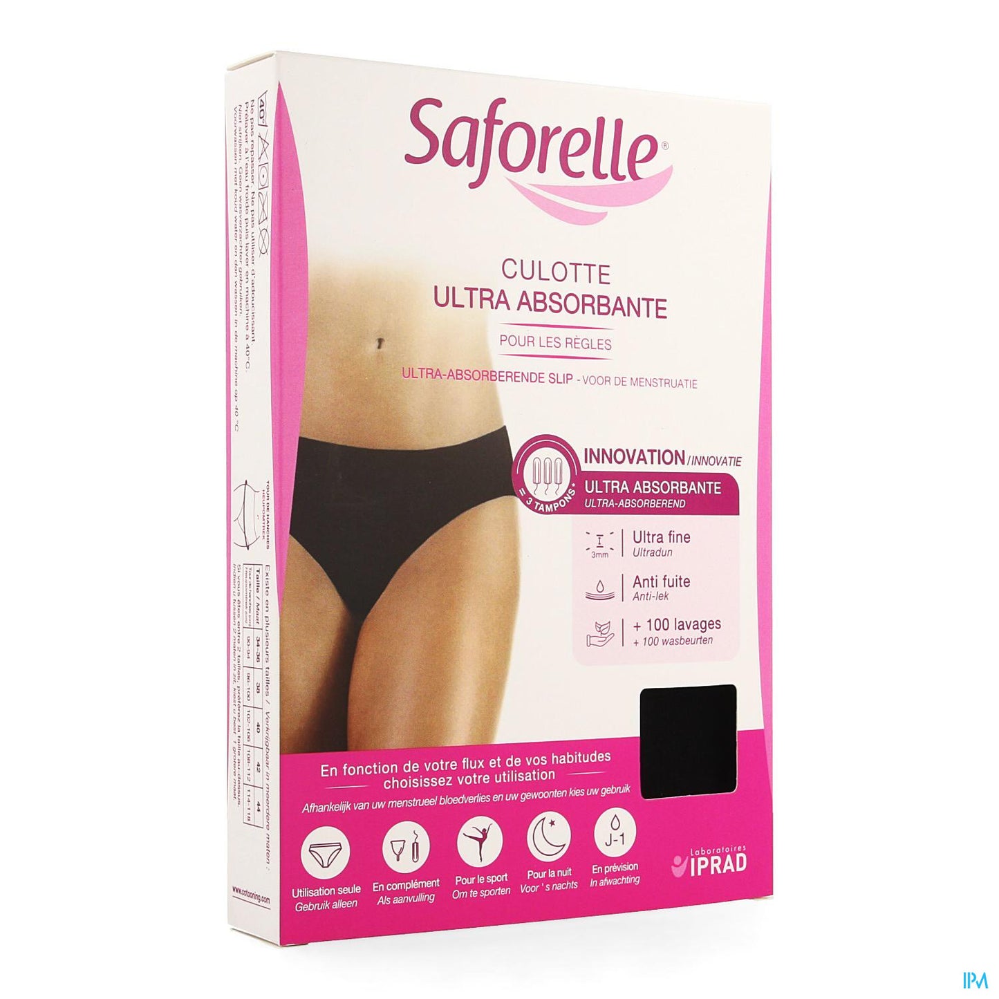 SAFORELLE CULOTTE ABSORBANTE TAILLE XXL