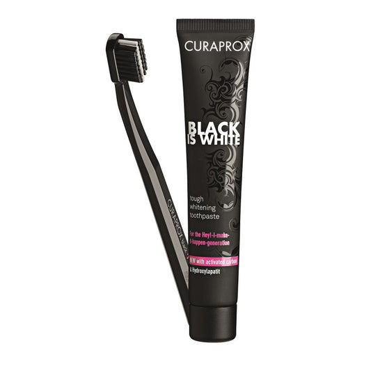 CURAPROX BLACK IS WHITE SET+BROSSE DENTS
