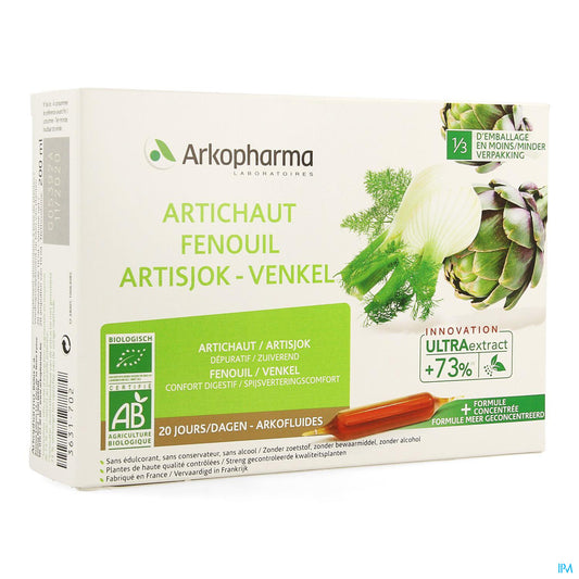 ARKOFLUIDE ARTICHAUT FENOUIL BIO 20 AMP