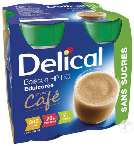 DELICAL BOISSON HP/HC EDULC CAFE 4*200ML