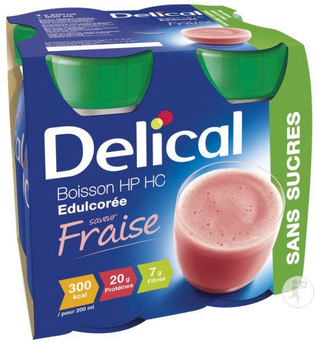 DELICAL BOISSON HP/HC EDULC FRAISE 4*200