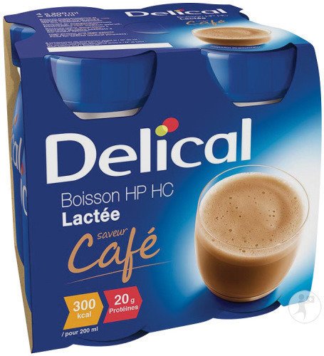 DELICAL BOISSON LACT HP/HC CAFE 4*200ML