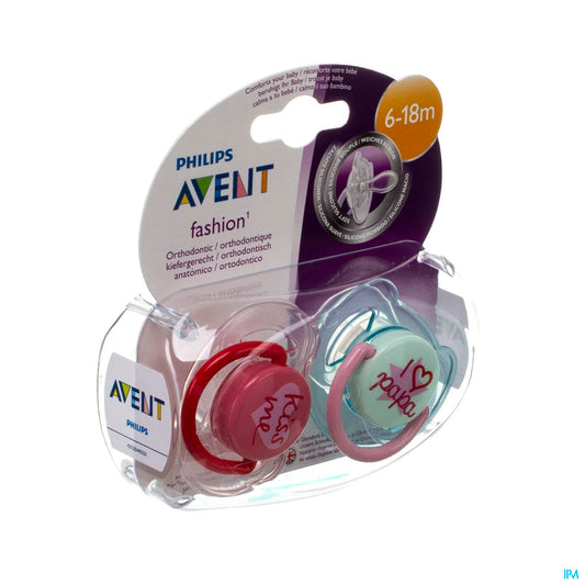 AVENT 2 SUCETTES SILIC FASHION 6-18 MOIS