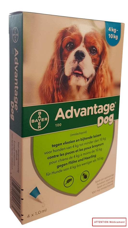 ADVANTAGE 100 CHIEN 4-10 KG 4*1 ML