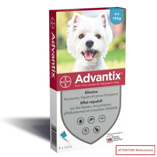 ADVANTIX 100/500 SPOT ON CHIEN 6*1 ML