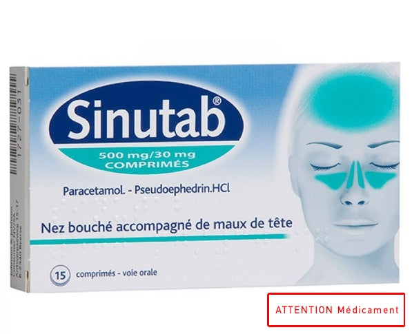 SINUTAB 500/30 MG 15 CPR