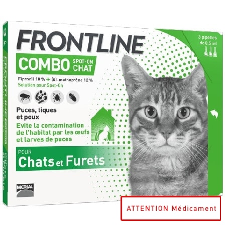 FRONTLINE COMBO SPOT ON CHAT 3 PIP VET