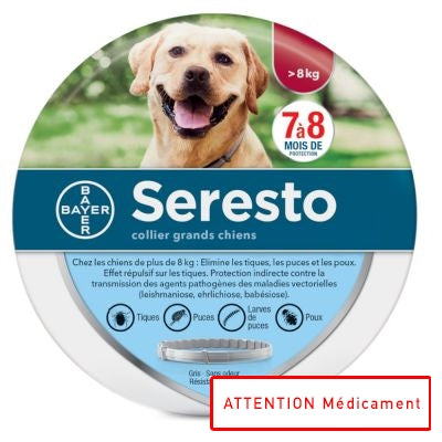 SERESTO DOG 4,50G+2,03G COLLIER VET >8KG
