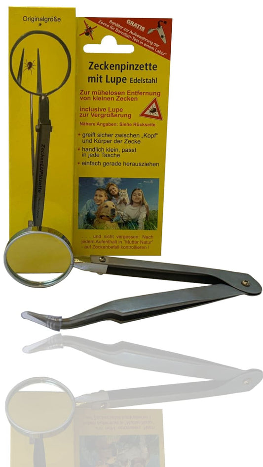 PINCES À TIQUES AVEC LOUPE