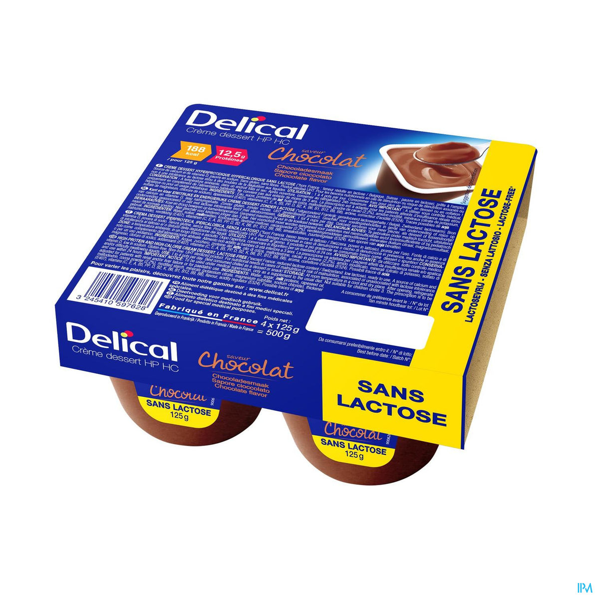 DELICAL CREME SANS LACTOSE CHOCO 4*125G