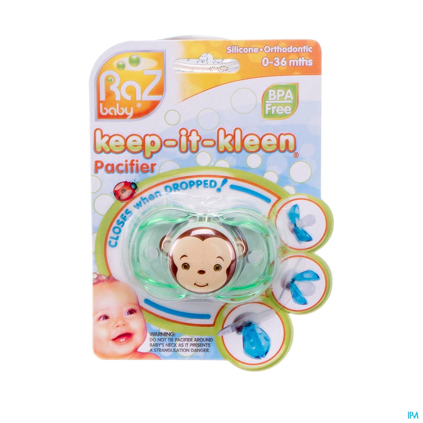 Raz Baby Keep It Clean Sucette Monkey