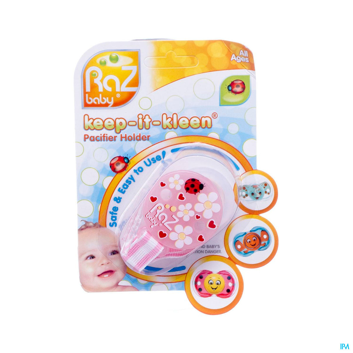 Raz Baby Keep It Clean Attache Sucette Roze