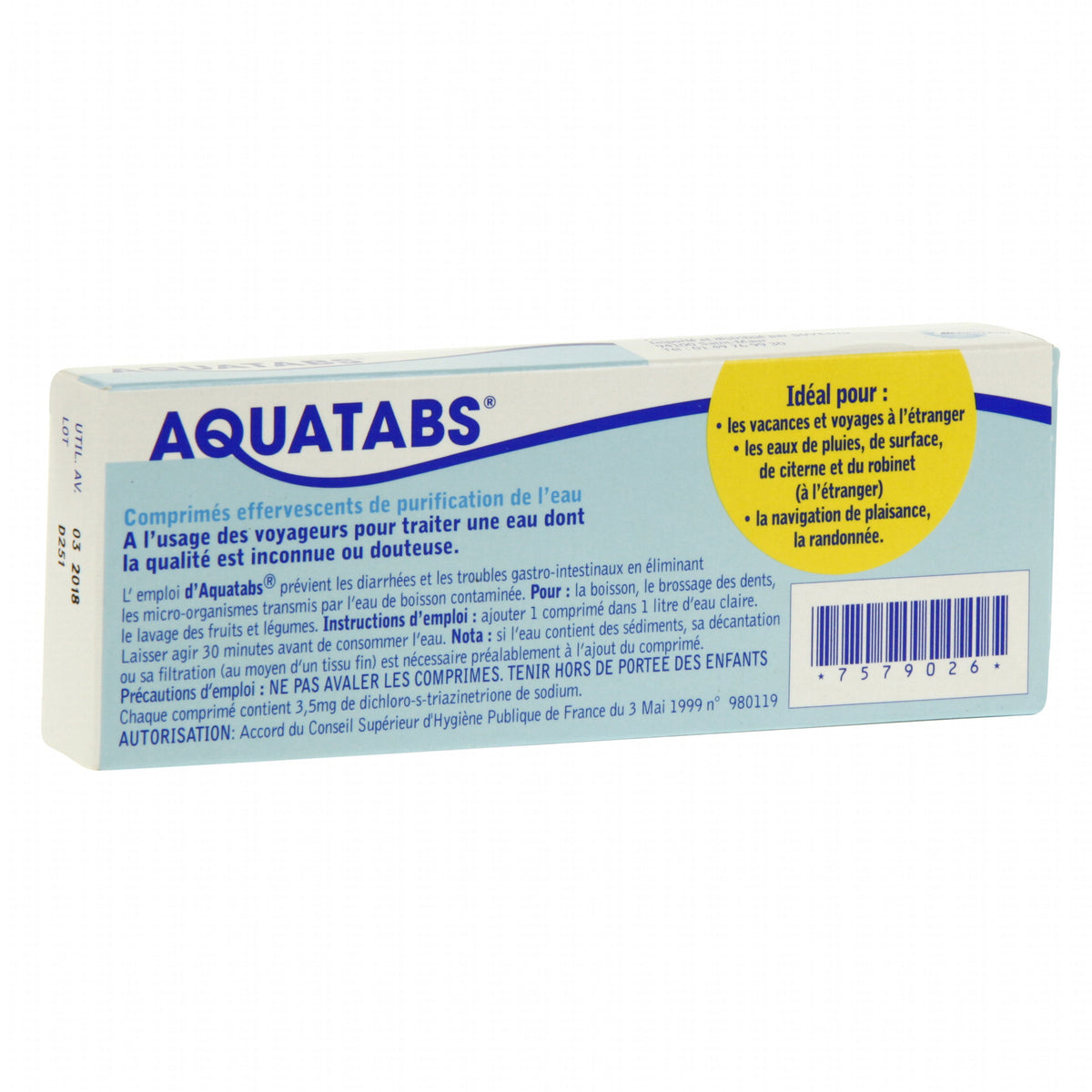 AQUATABS RESERVOIRS 120 CPS (1 CP = 10L)