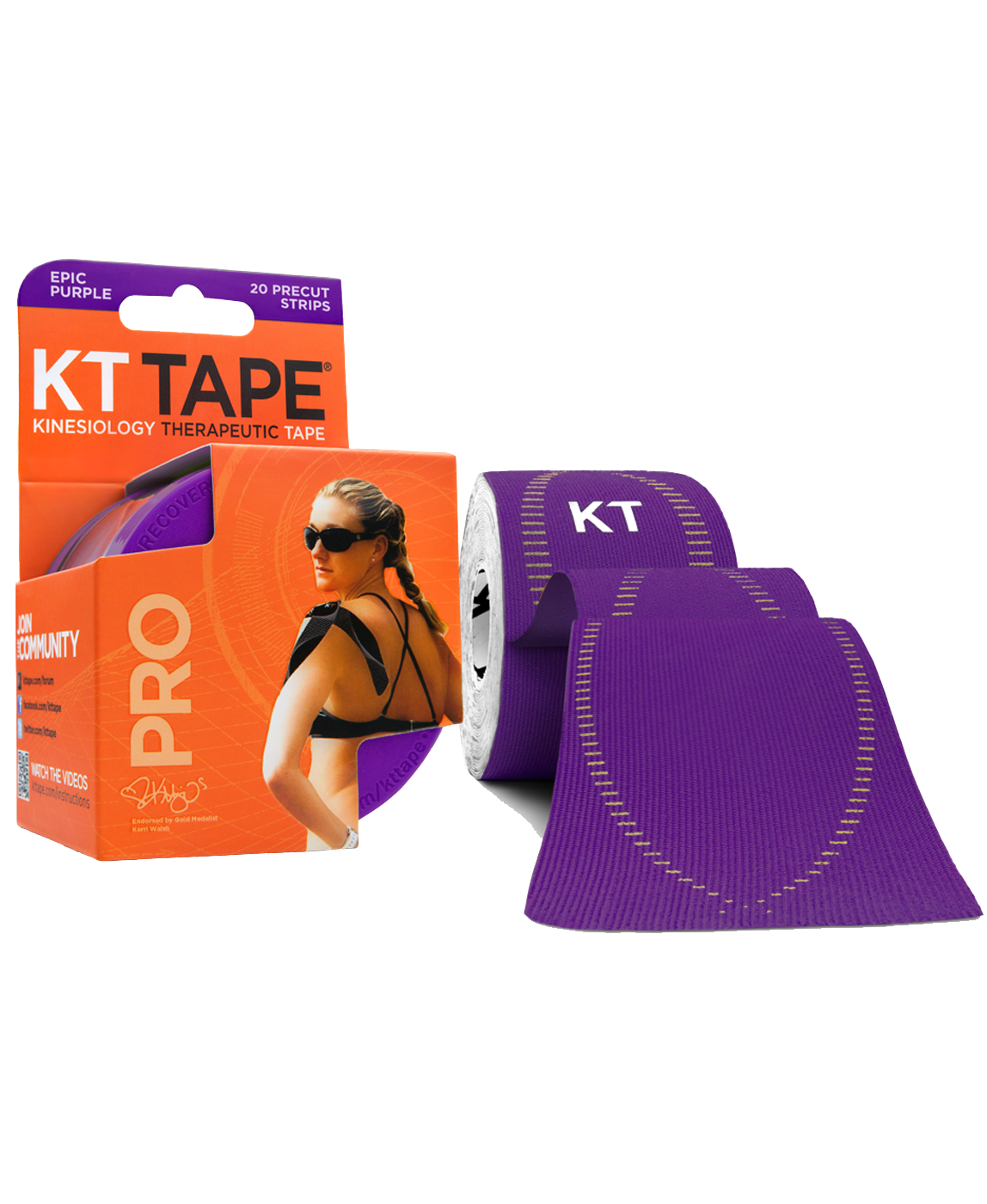 KT TAPE PRO 5M 20 PRECUT STR EPIC PURPLE