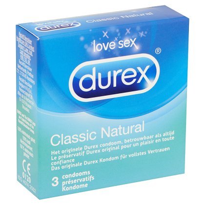 DUREX CLASSIC NATURAL 3 PRESERVATIFS