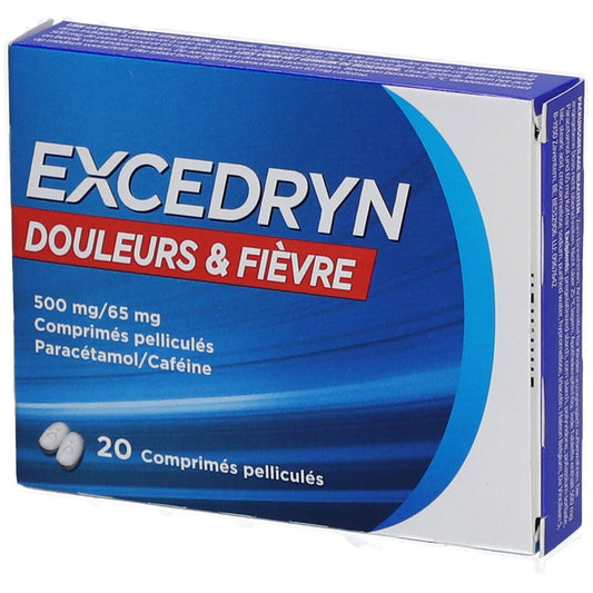 EXCEDRYN DOULEUR+FIEVRE 500MG/65MG 20CPR