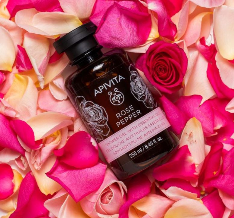 APIVITA GEL DOUCHE AUX HUILES ESSENTIELLES ROSE POIVRE 250 ML