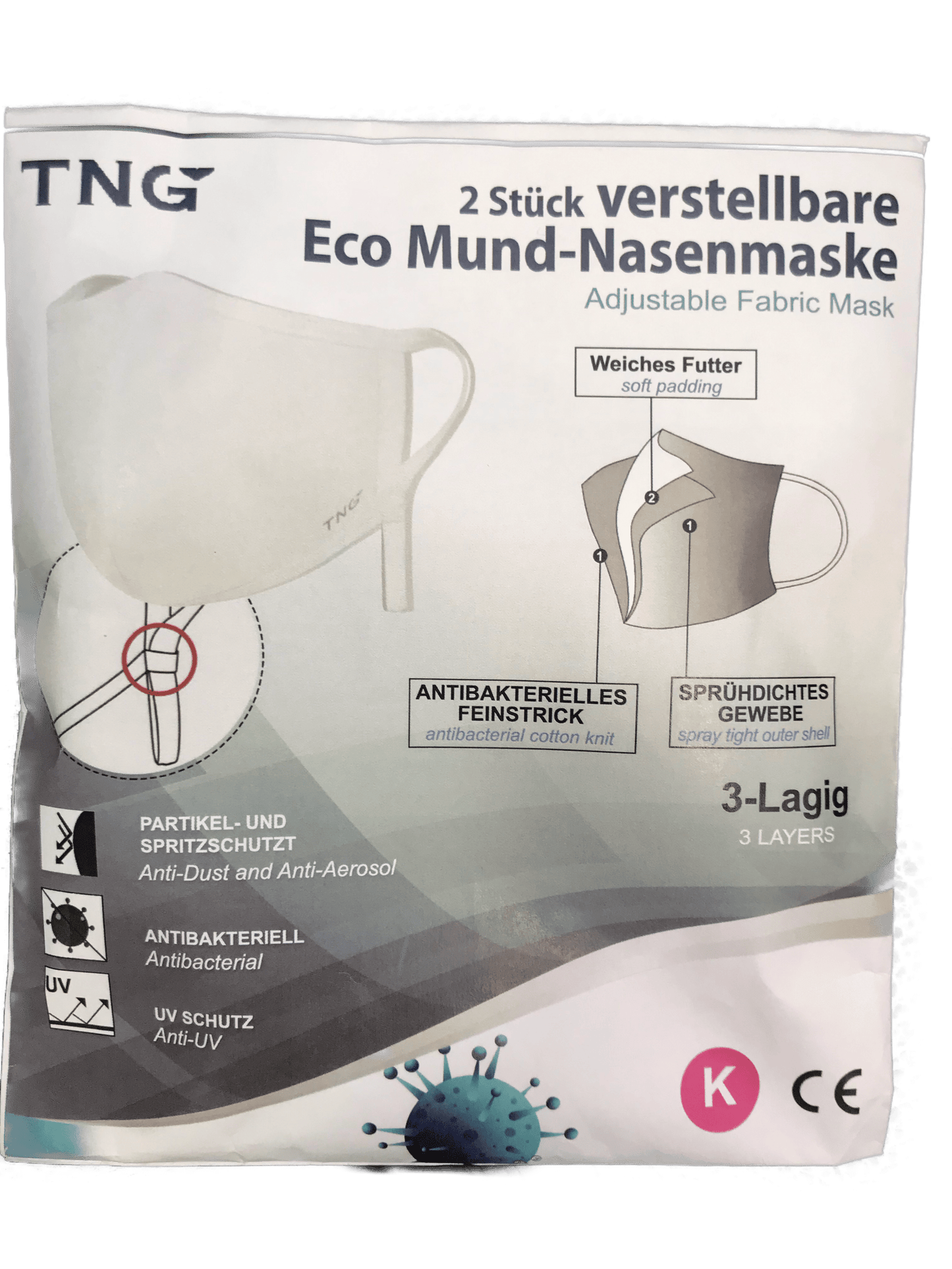 MASQUE ANTIBACTERIEN ENFANTS REGLABLE A 2