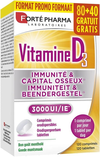 VITAMINE D3 3000 80+40 GRATUITS 120 CPR