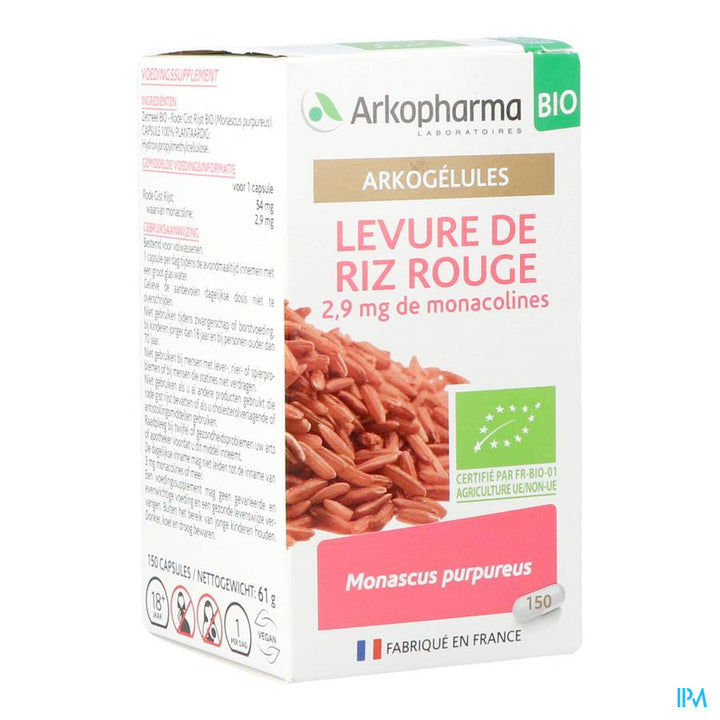 ARKOGELULES LEVURE RIZ ROUGE BIO 150GEL
