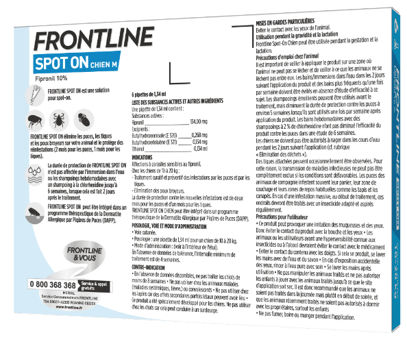 FRONTLINE SPOT ON CHIEN M 10-20 KG A 3