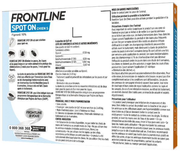 FRONTLINE SPOT ON CHIEN S 2-10 KG A 3