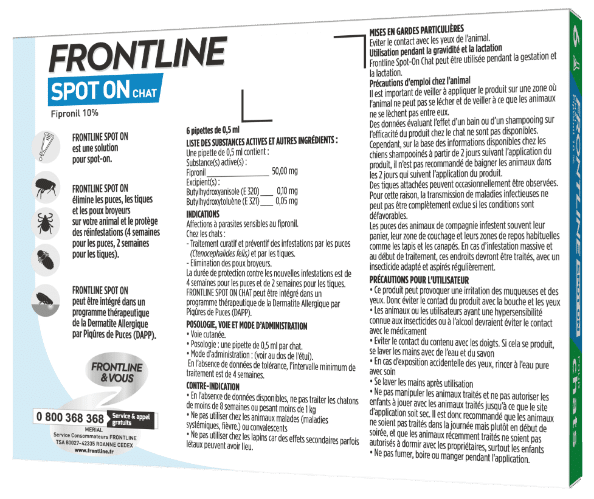 FRONTLINE SPOT ON CHAT 6*0,5 ML VET