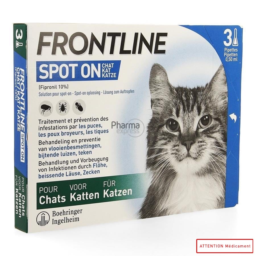 FRONTLINE SPOT ON CHAT 3*0,5 ML VET