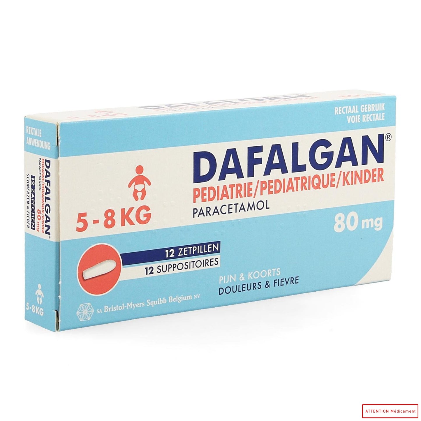 Dafalgan 80mg Suppos 12 Nourrissons