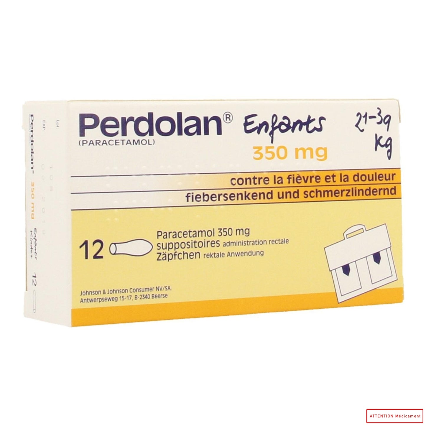PERDOLAN ENFANTS 350 MG 12 SUPP