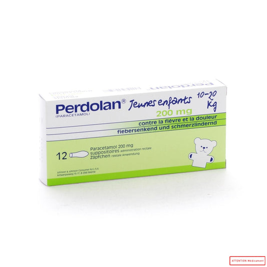 PERDOLAN JEUNE ENF 200 MG 12 SUPP