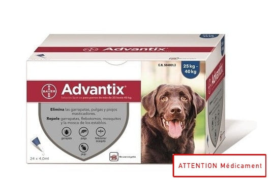 ADVANTIX 400/2000 SPOT ON CHIEN 24*4 ML