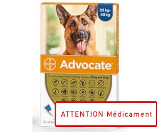 ADVOCATE SPOT ON CHIEN 25-40 KG 3*4 ML