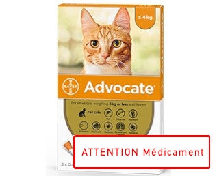 ADVOCATE SPOT ON CHAT &lt;4 KG 3*0,4 ML