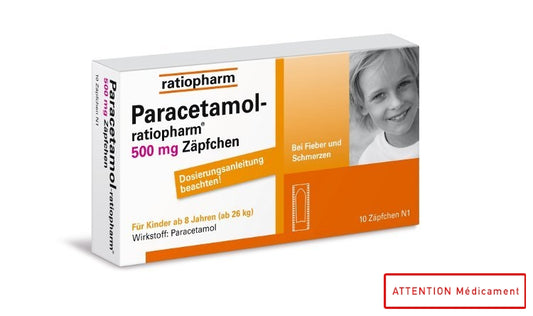 PARACETAMOL RATIO 500 MG 10 SUPP