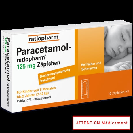 PARACETAMOL RATIO 125 MG 10 SUPP