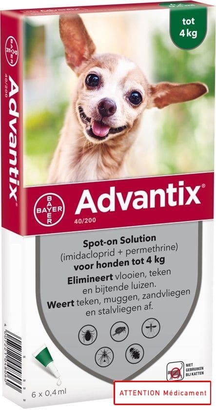 ADVANTIX 40/200 SPOT ON CHIEN 6*0,4 ML
