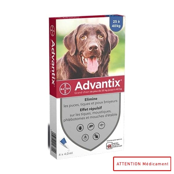 ADVANTIX 400/2000 CHIEN &gt;25 KG 4*4 ML