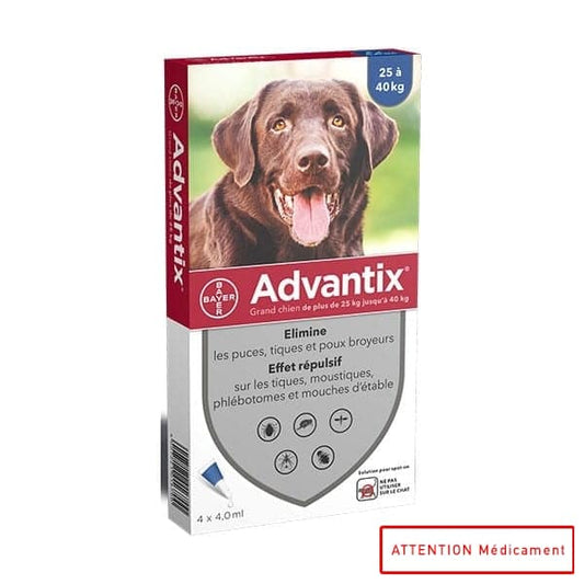 ADVANTIX 400/2000 CHIEN &gt;25 KG 4*4 ML