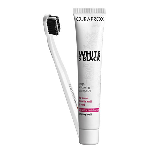 CURAPROX WHITE IS BLACK SET+BROSSE DENTS